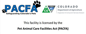 Mobile groomer van is Licensed by the pet care facilities act